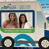 Photo: The Public Health Mobile Unit gave more than 550 vaccines during the Saltscapes Expo in October. Pictured: PHMU Admin, Krista Farr and Public Health Nurse, Nina Springer.