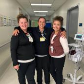 Sam Longaphy (RN/Charge), Alysha Manderson (RN/CPL) and Grace MacKenzie (RN/Charge).