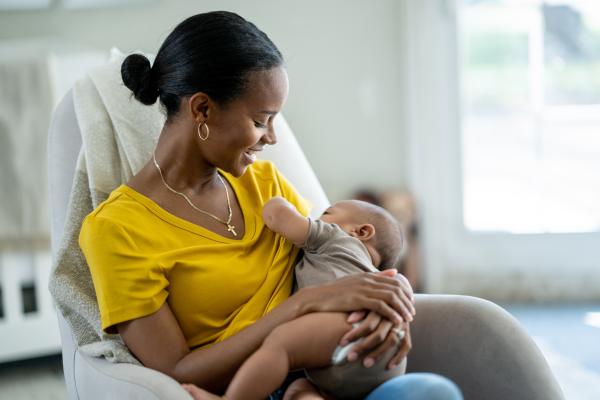 Mother and breast feeding infant