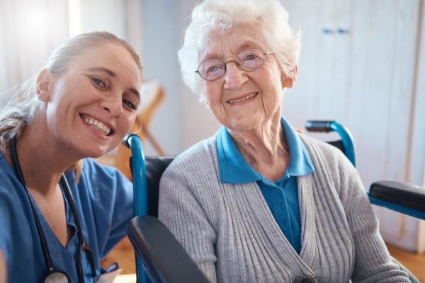 Nurse and elderly patient