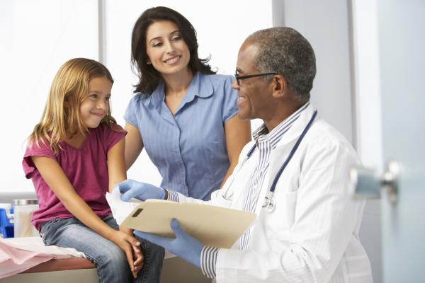 Family meets with doctor